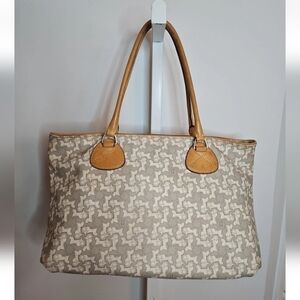 ​Authentic Celine Horse & Carriage Canvas Tote | COA Included | Tan Leather